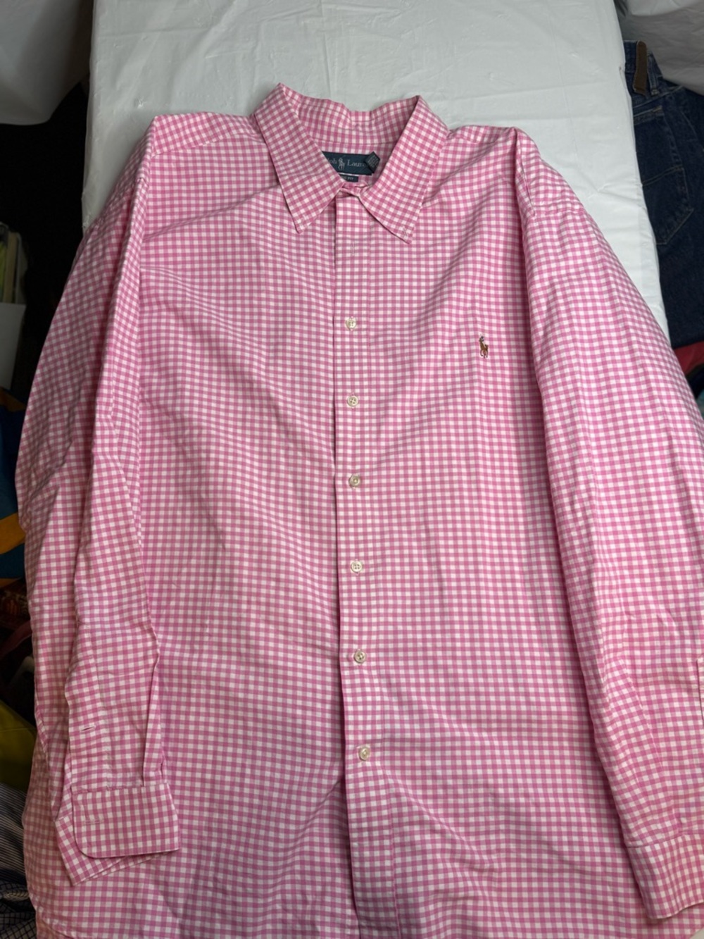 Polo Ralph Lauren Shirt Mens 4XB Pink Gingham Check Button Down Classic Fit - Picture 4 of 5